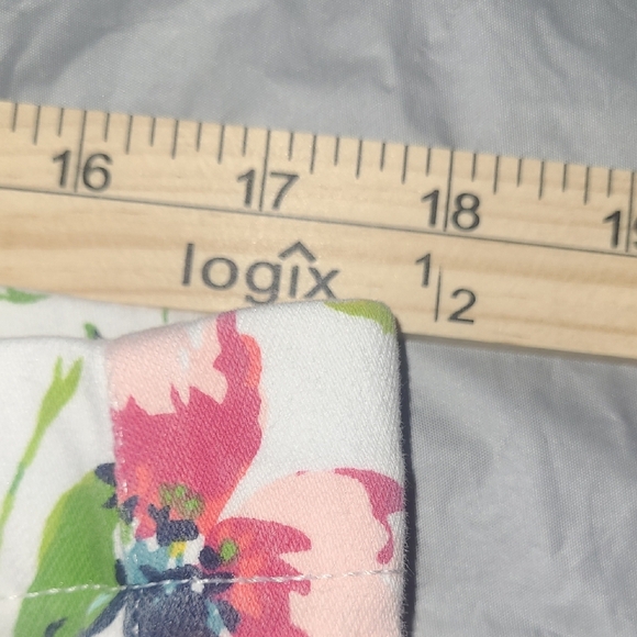 White W Colorful Floral Print Capri Stretchy Jeggings Whimsical Garden Fairy - Picture 7 of 10